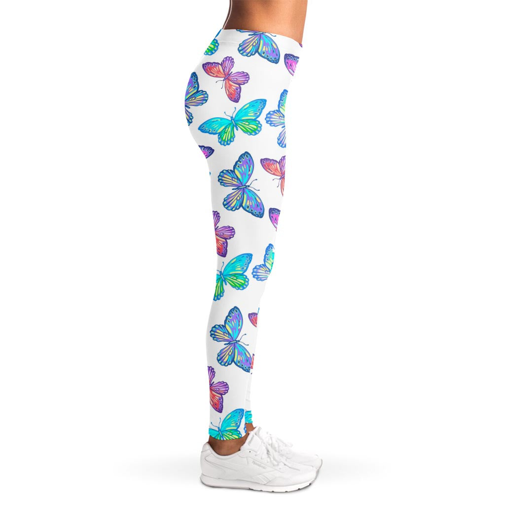 Colorful Butterfly Pattern Print Women's Leggings