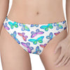 Colorful Butterfly Pattern Print Women's Thong