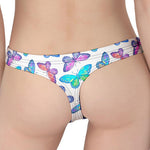 Colorful Butterfly Pattern Print Women's Thong