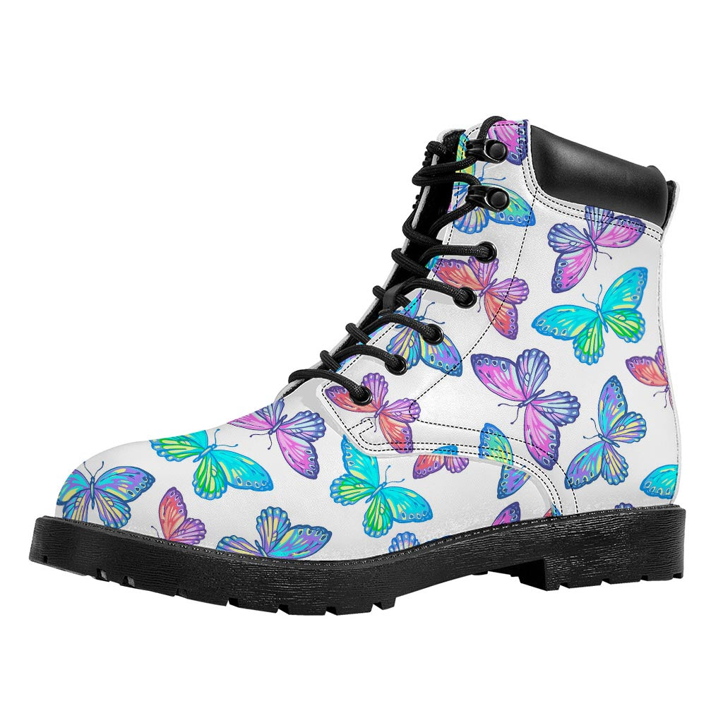 Colorful Butterfly Pattern Print Work Boots
