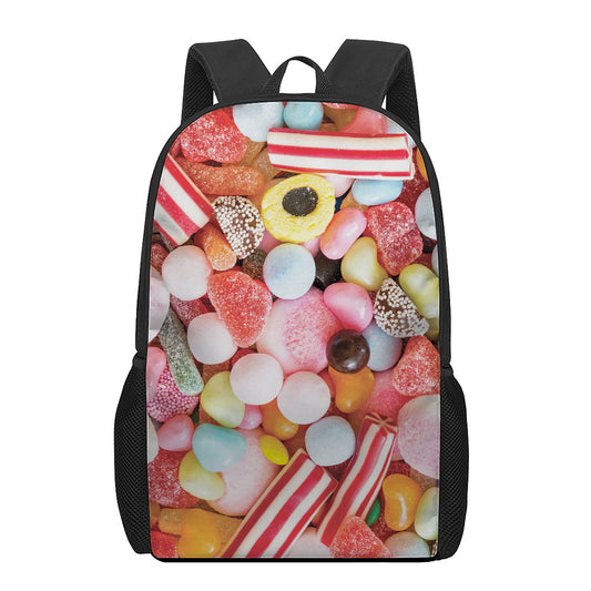 Colorful Candy And Jelly Print 17 Inch Backpack