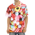 Colorful Candy And Jelly Print Aloha Shirt