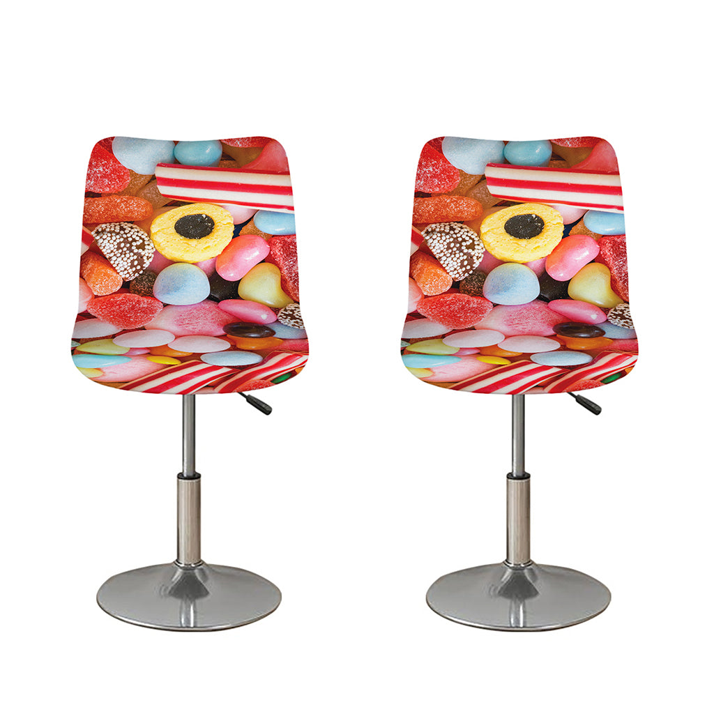 Colorful Candy And Jelly Print Bar Stool Covers