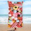 Colorful Candy And Jelly Print Beach Towel