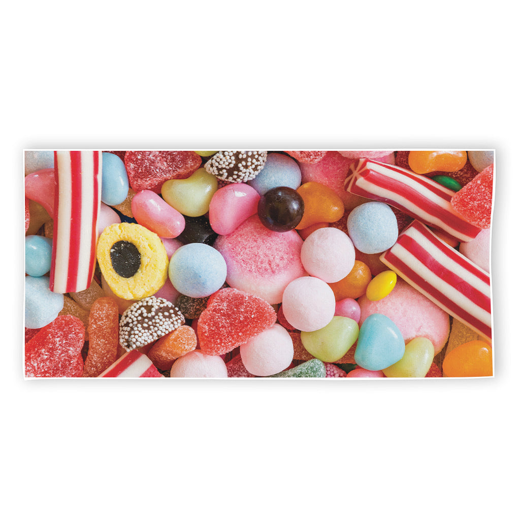 Colorful Candy And Jelly Print Beach Towel