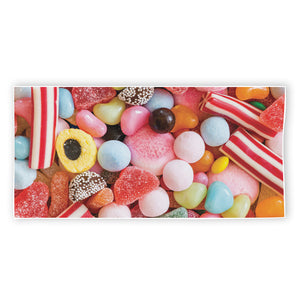 Colorful Candy And Jelly Print Beach Towel