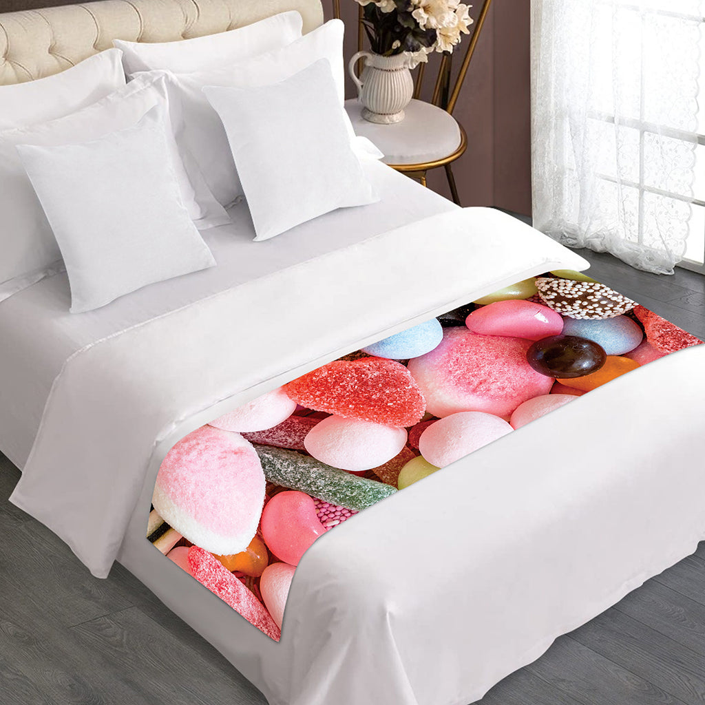 Colorful Candy And Jelly Print Bed Runner