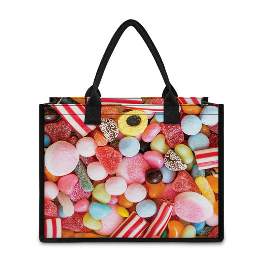 Colorful Candy And Jelly Print Canvas Tote Bag