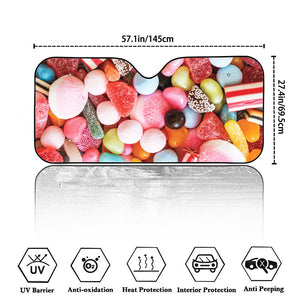 Colorful Candy And Jelly Print Car Windshield Sun Shade