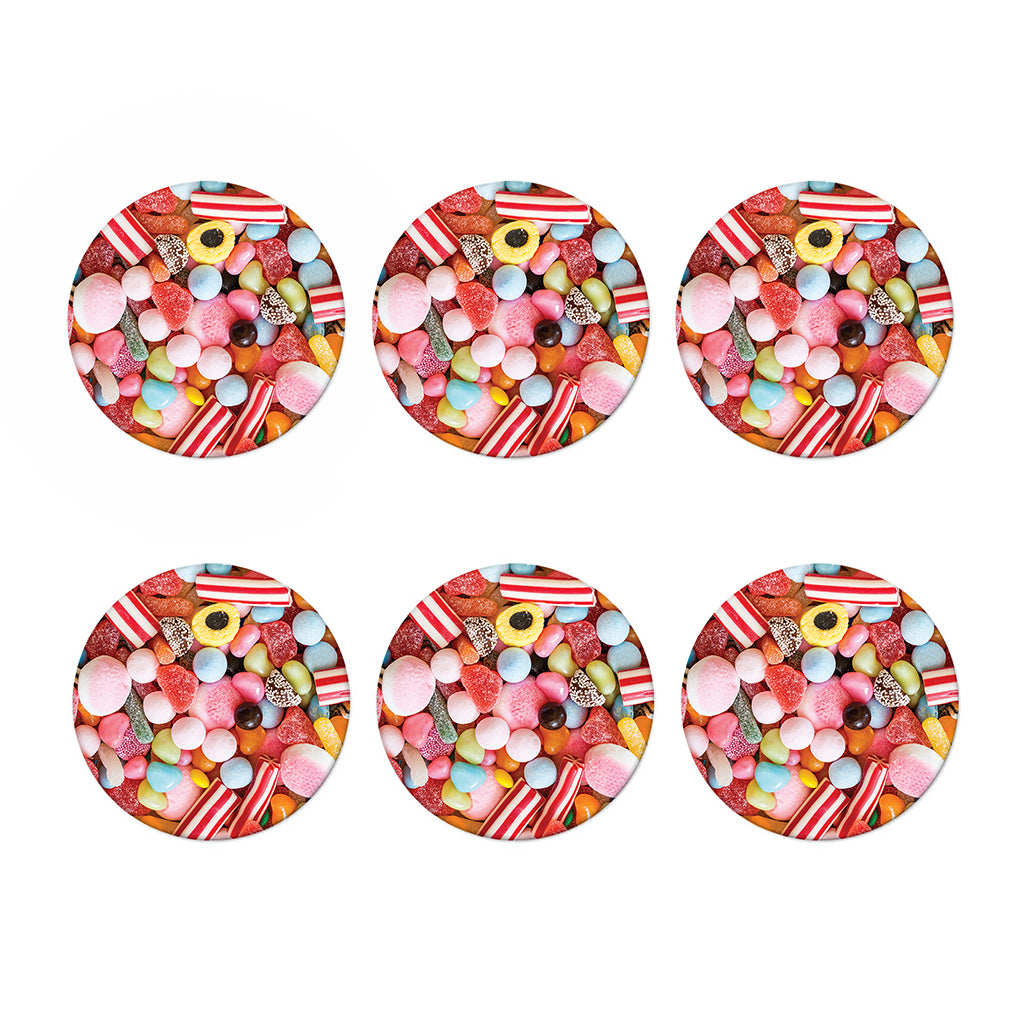 Colorful Candy And Jelly Print Coaster Set
