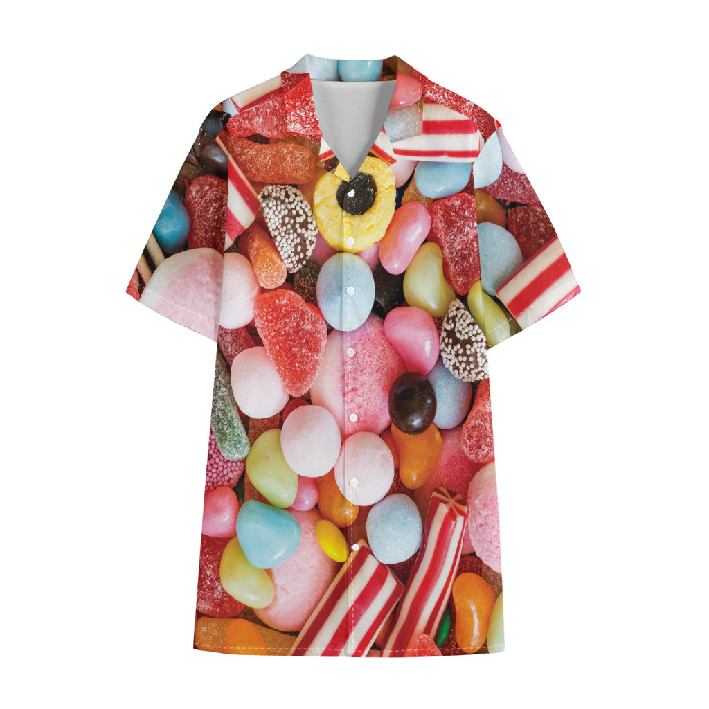 Colorful Candy And Jelly Print Cotton Hawaiian Shirt