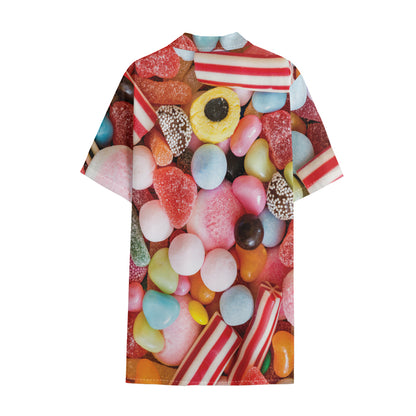 Colorful Candy And Jelly Print Cotton Hawaiian Shirt