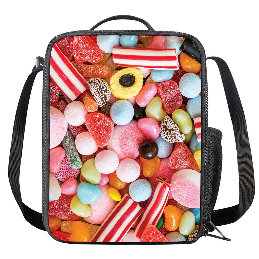 Colorful Candy And Jelly Print Crossbody Lunch Bag
