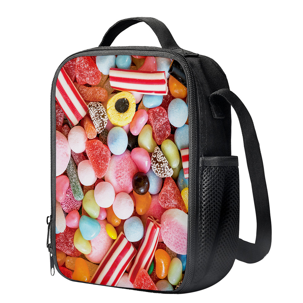 Colorful Candy And Jelly Print Crossbody Lunch Bag