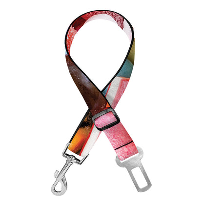 Colorful Candy And Jelly Print Dog Seat Belt