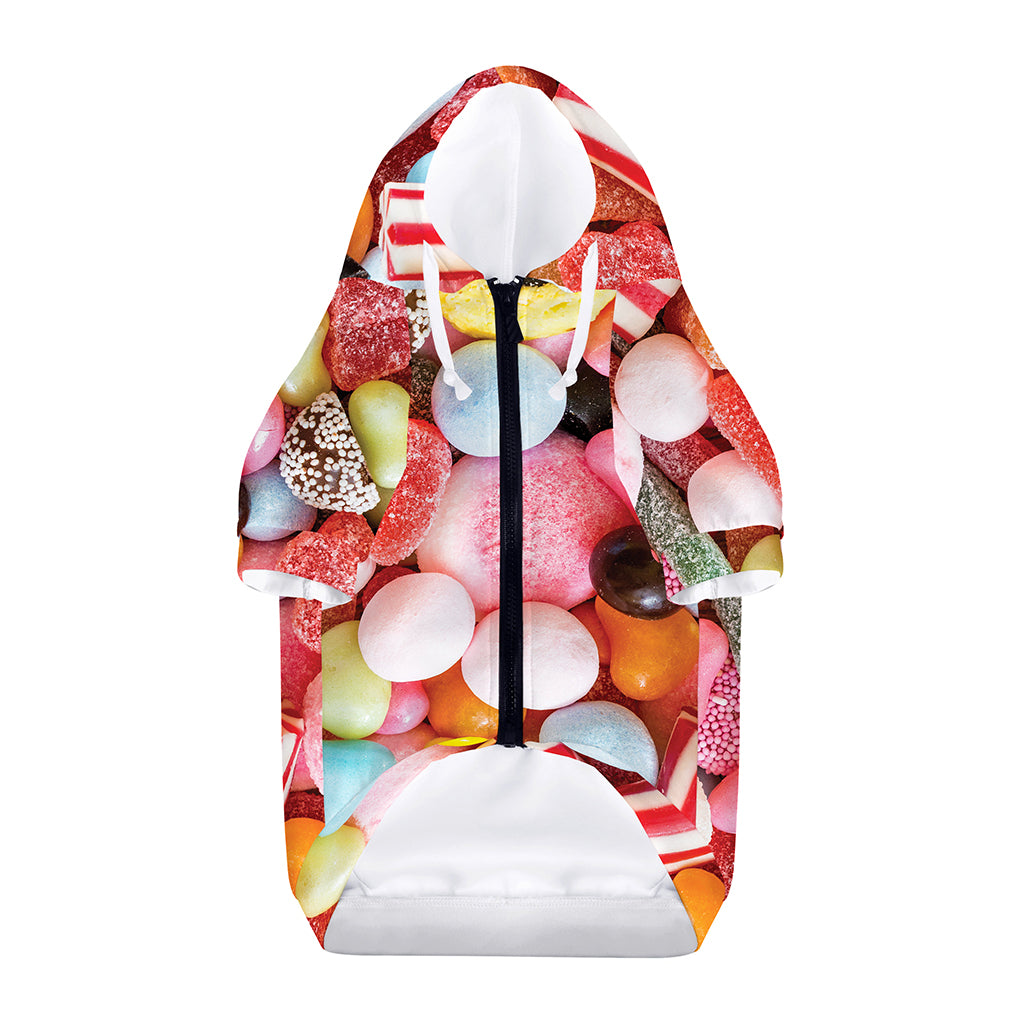 Colorful Candy And Jelly Print Dog Zip Up Hoodie