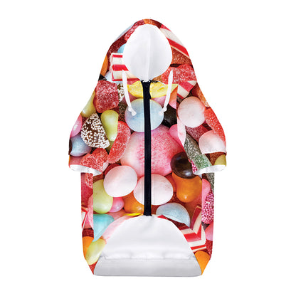 Colorful Candy And Jelly Print Dog Zip Up Hoodie