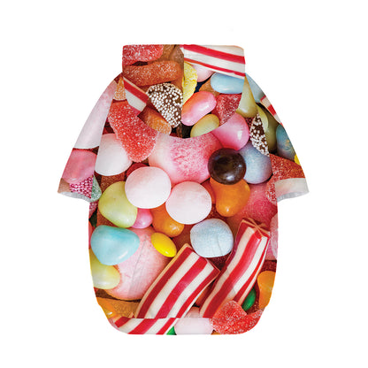 Colorful Candy And Jelly Print Dog Zip Up Hoodie