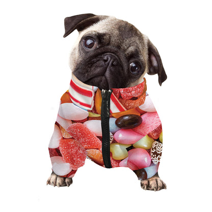 Colorful Candy And Jelly Print Dog Zip Up Jacket