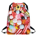 Colorful Candy And Jelly Print Drawstring Backpack