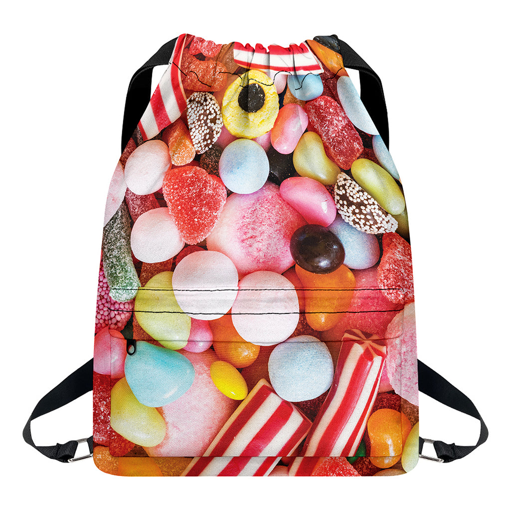 Colorful Candy And Jelly Print Drawstring Backpack