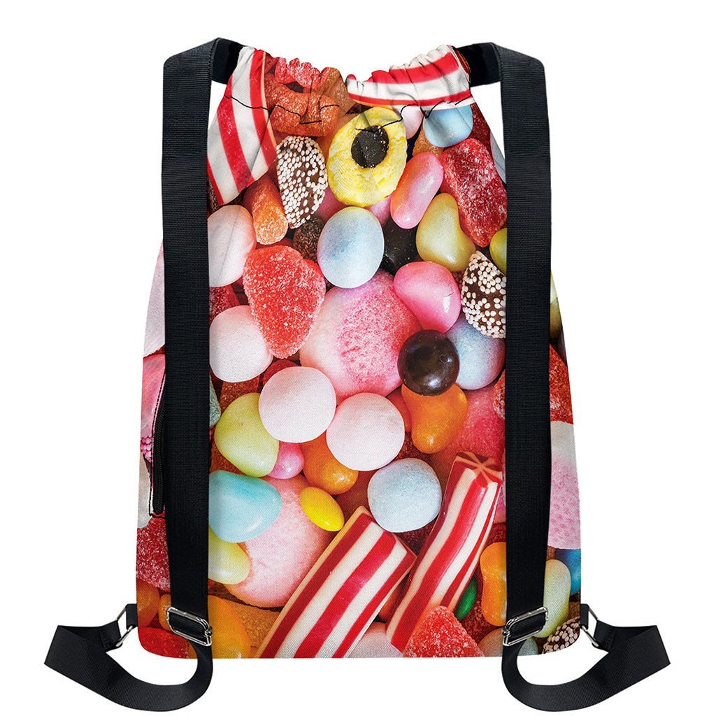 Colorful Candy And Jelly Print Drawstring Backpack