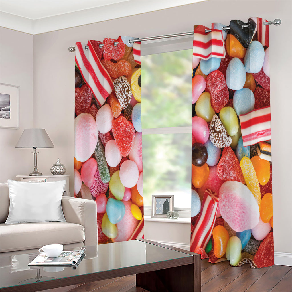 Colorful Candy And Jelly Print Extra Wide Grommet Curtains