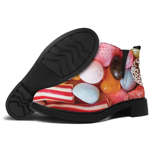 Colorful Candy And Jelly Print Flat Ankle Boots