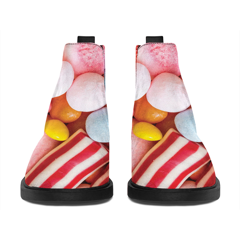 Colorful Candy And Jelly Print Flat Ankle Boots