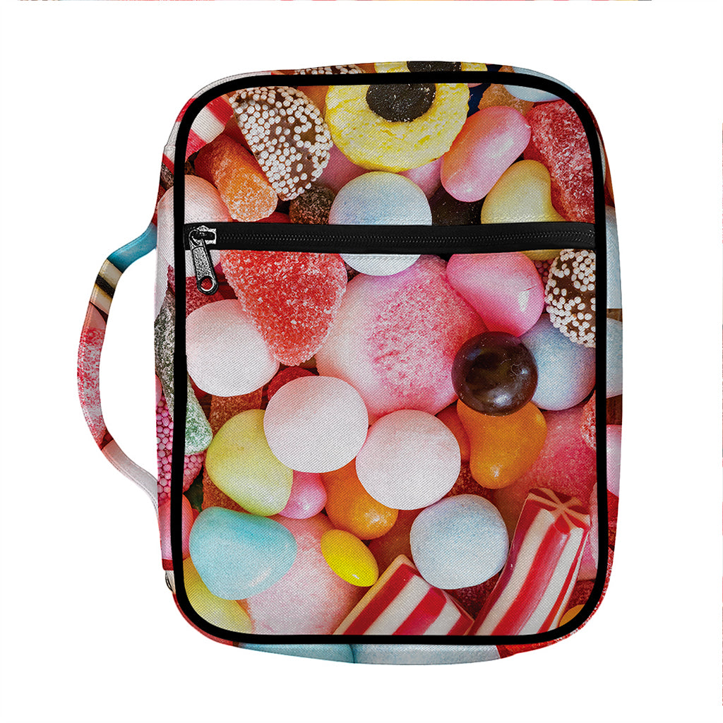 Colorful Candy And Jelly Print Front Pocket Bible Bag