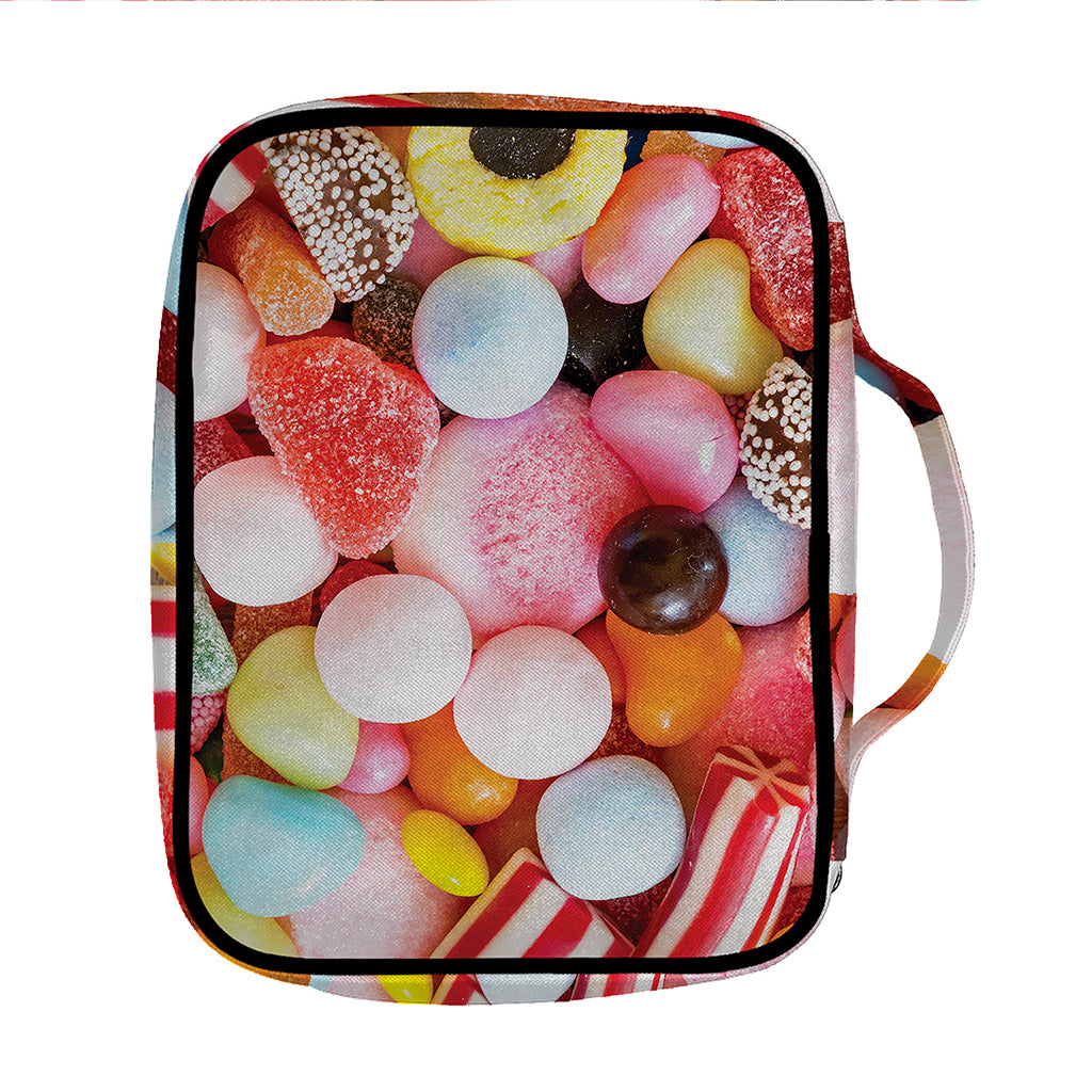 Colorful Candy And Jelly Print Front Pocket Bible Bag