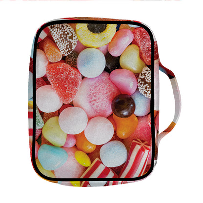 Colorful Candy And Jelly Print Front Pocket Bible Bag