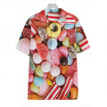 Colorful Candy And Jelly Print Hawaiian Shirt