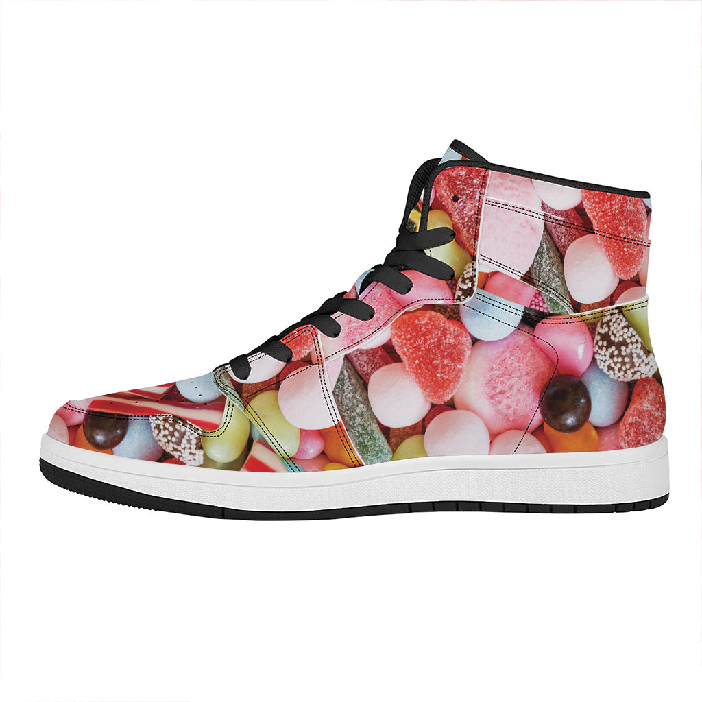 Colorful Candy And Jelly Print High Top Leather Sneakers