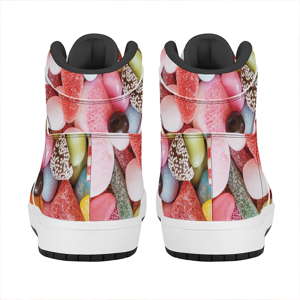 Colorful Candy And Jelly Print High Top Leather Sneakers