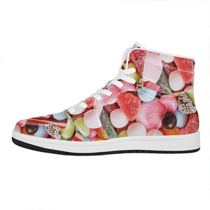 Colorful Candy And Jelly Print High Top Leather Sneakers