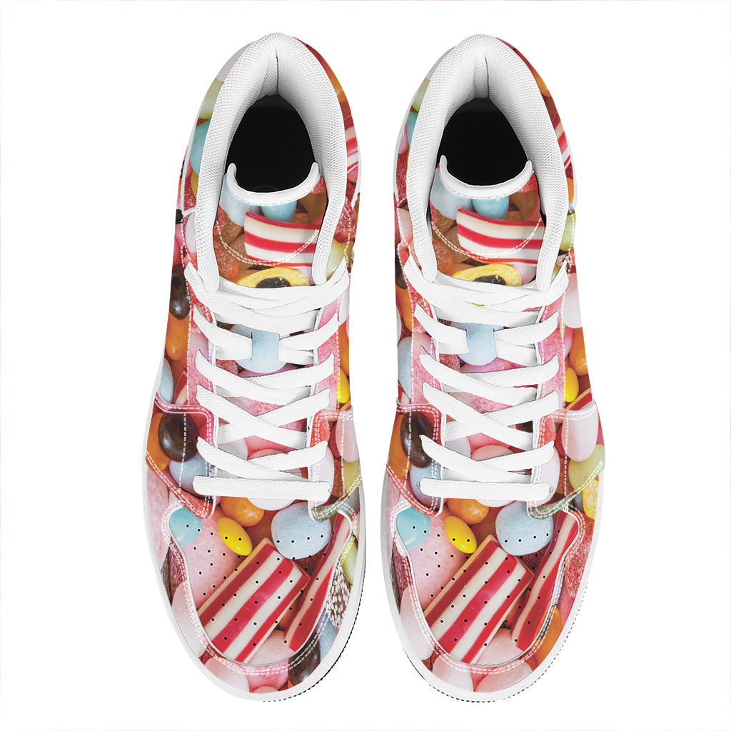 Colorful Candy And Jelly Print High Top Leather Sneakers