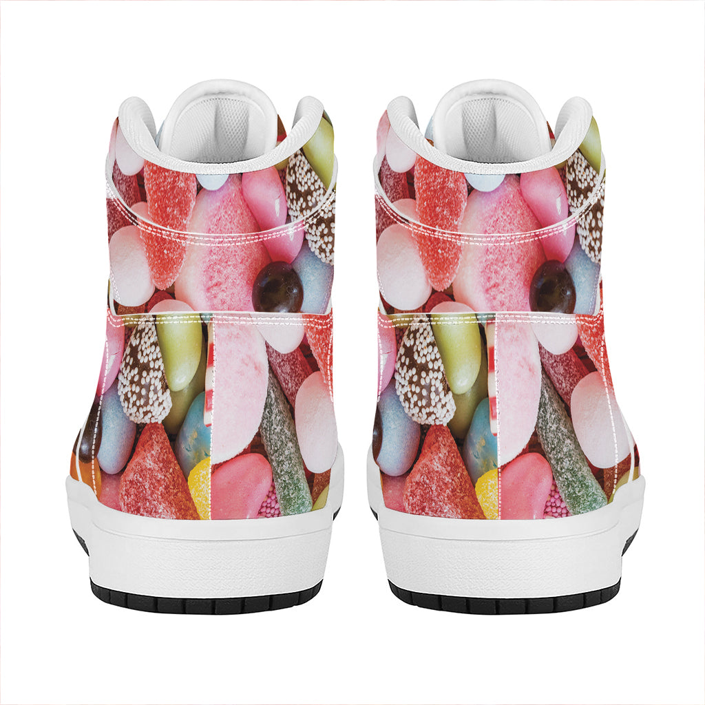 Colorful Candy And Jelly Print High Top Leather Sneakers