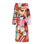 Colorful Candy And Jelly Print Hooded Bathrobe