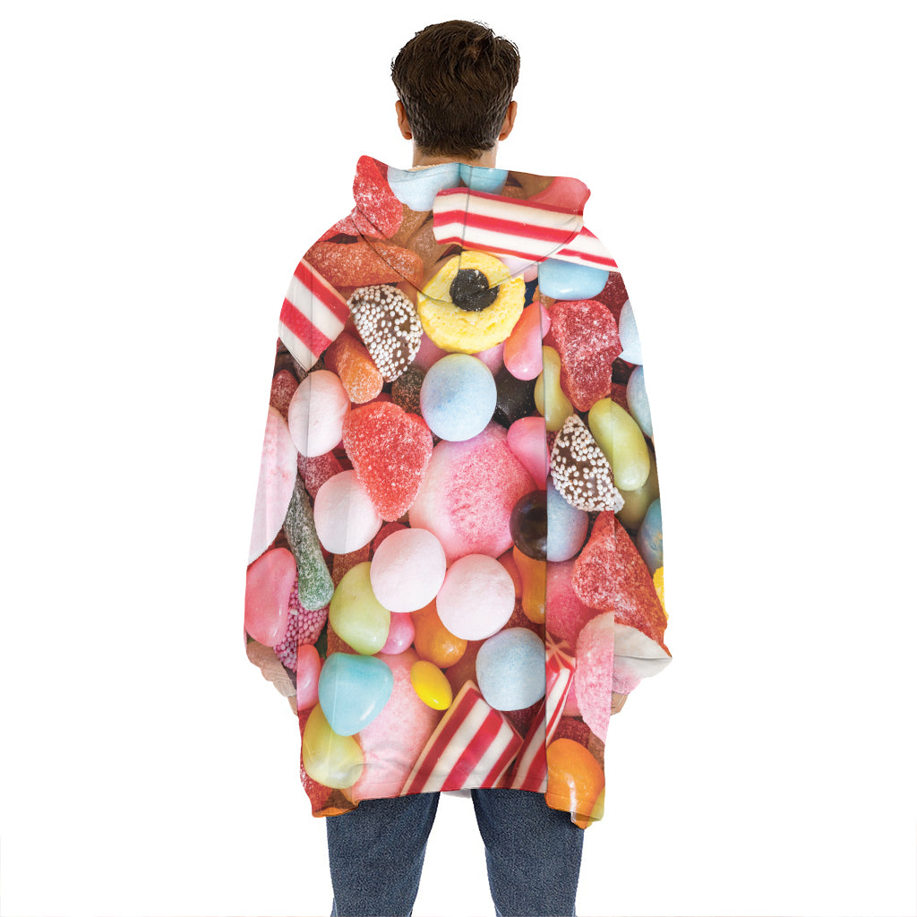 Colorful Candy And Jelly Print Hoodie Blanket