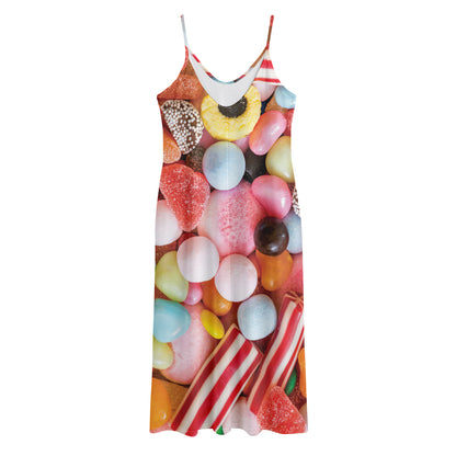 Colorful Candy And Jelly Print Jersey Midi Cami Dress