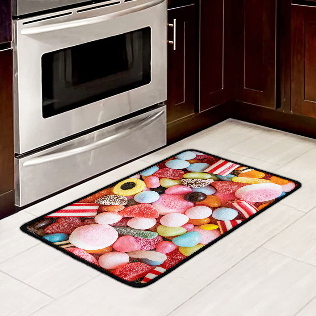 Colorful Candy And Jelly Print Kitchen Mat