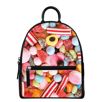 Colorful Candy And Jelly Print Leather Backpack