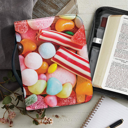 Colorful Candy And Jelly Print Leather Bible Cover