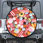 Colorful Candy And Jelly Print Leather Spare Tire Cover