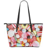 Colorful Candy And Jelly Print Leather Tote Bag