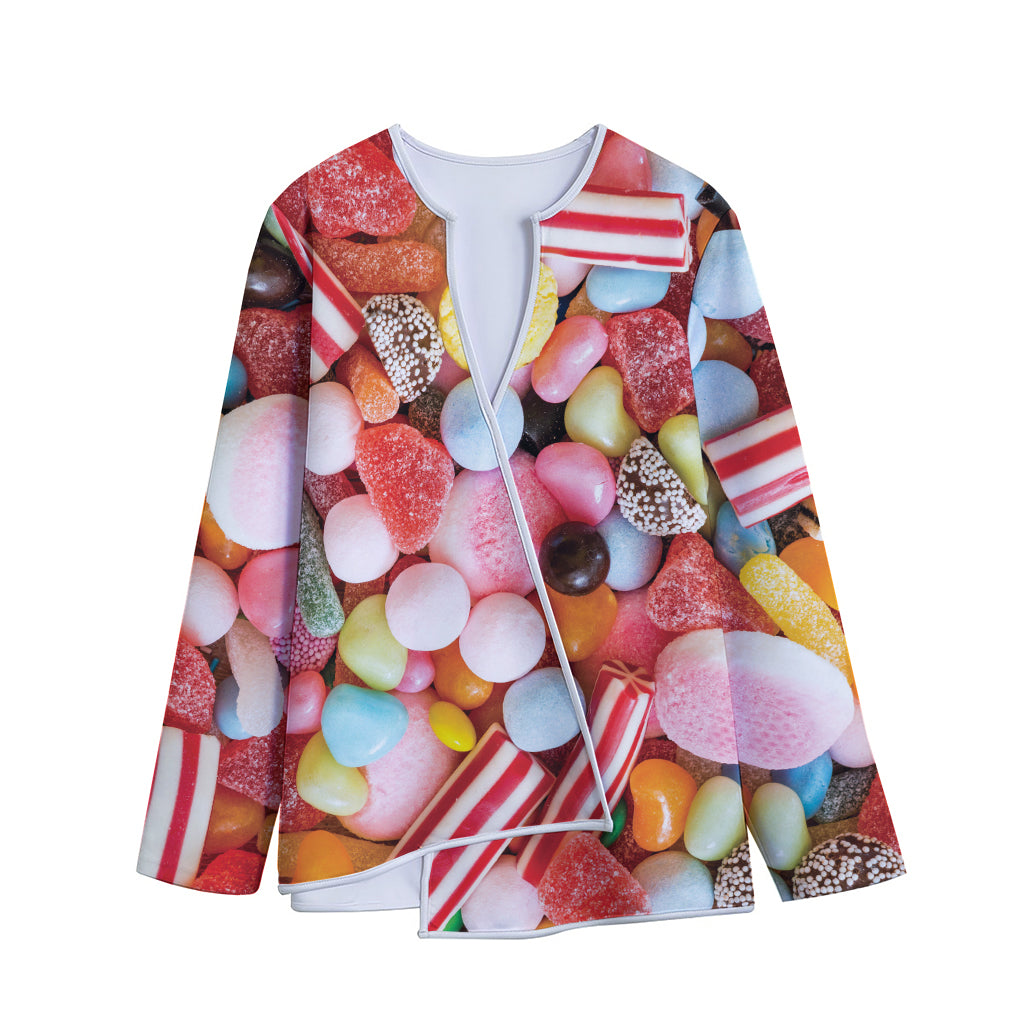 Colorful Candy And Jelly Print Long Sleeve Short Coat