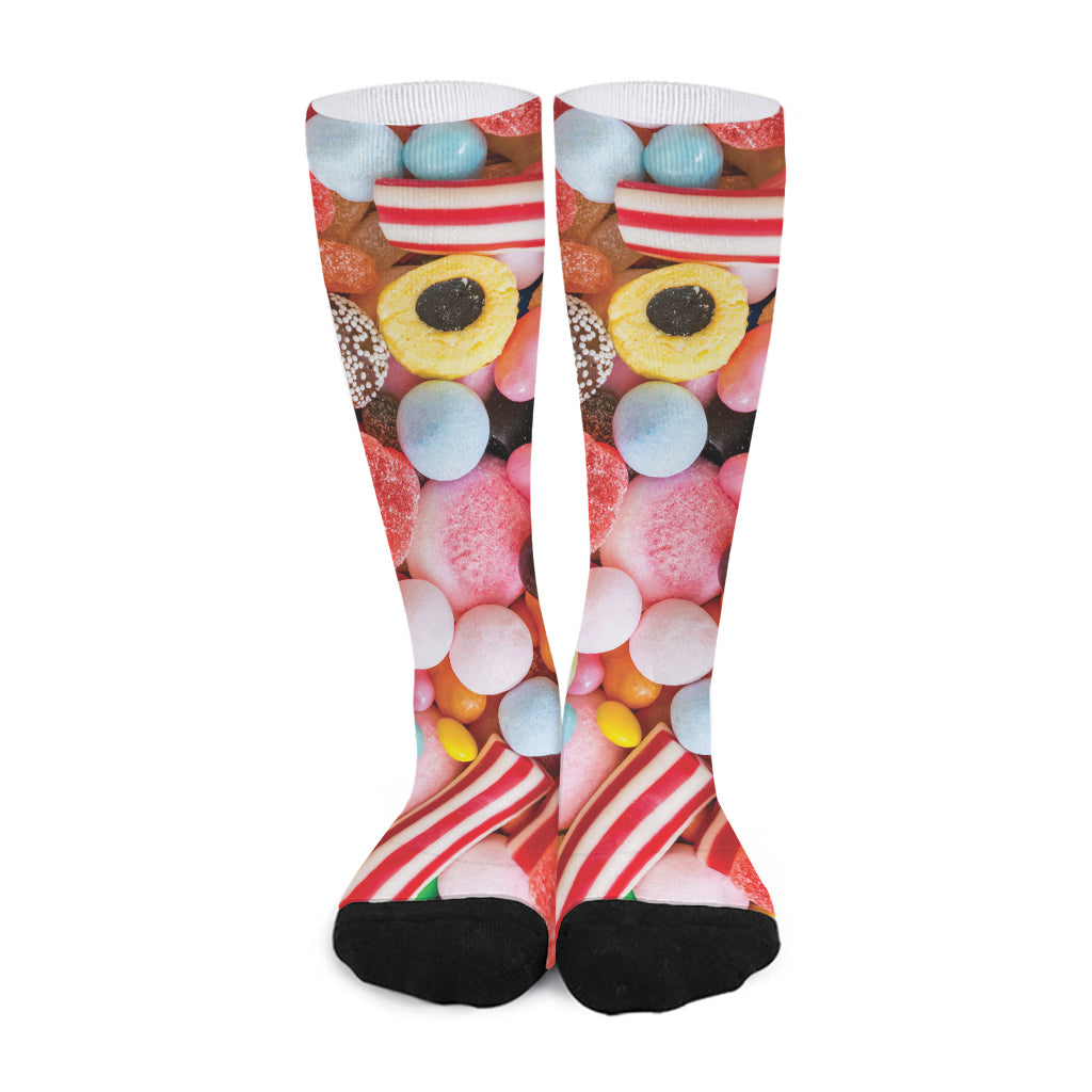 Colorful Candy And Jelly Print Long Socks