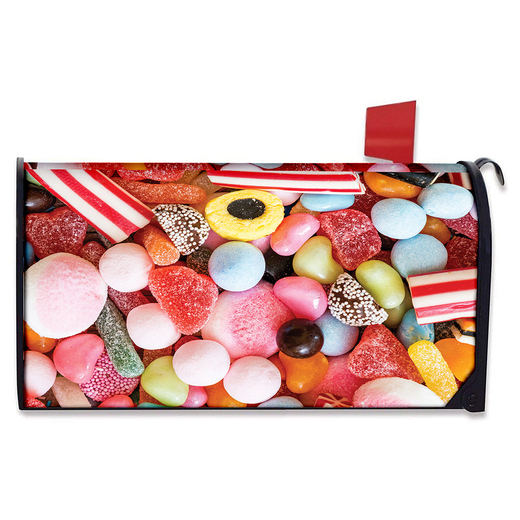 Colorful Candy And Jelly Print Mailbox Cover