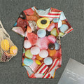 Colorful Candy And Jelly Print Men's Bodysuit